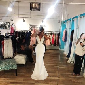 WORN ONCE White mermaid prom dress